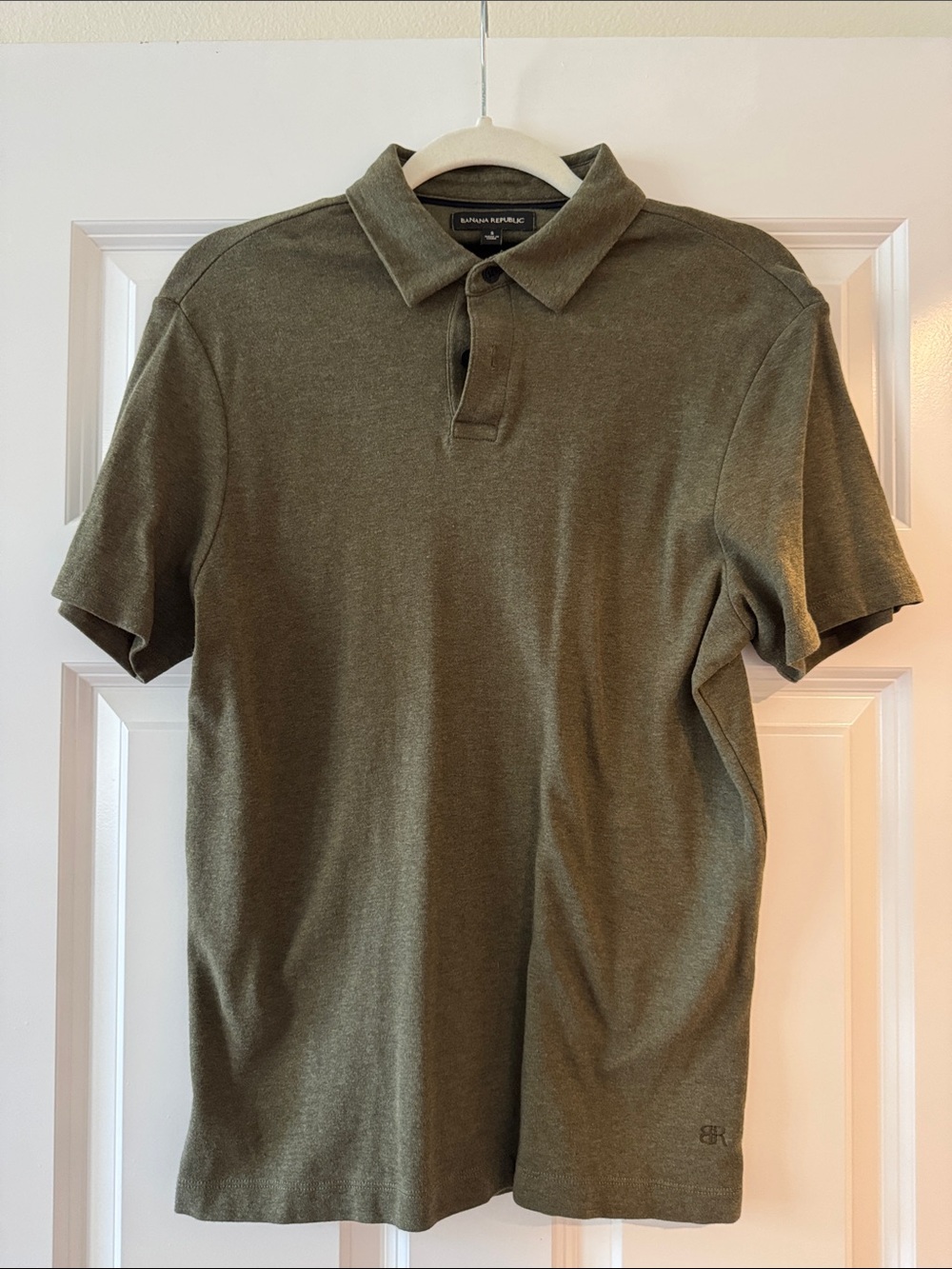Banana Republic Olive Green Short-Sleeve Polo